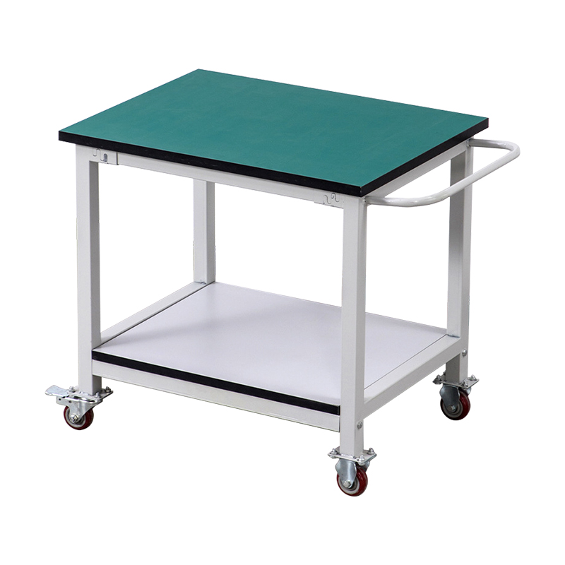 臻远ZY-GZTB-14手推车双层周转车移动带刹车轮子工作台车间工具车