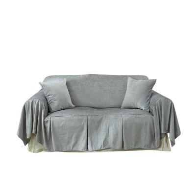 家柏饰(CORATED)沙发巾全盖套罩垫秋冬季北欧式雪尼尔布艺客厅三人组合田园防滑套 雪尼尔灰 180*330cm