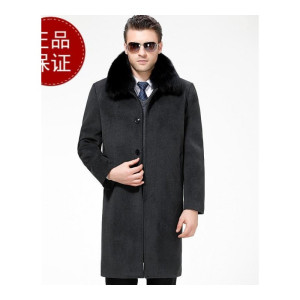 羊毛呢大衣男中长款中老年冬季爸爸领导风呢子男士外套加厚冬季男装中老年羊绒大衣男中长款羊毛呢子加厚爸爸装外套
