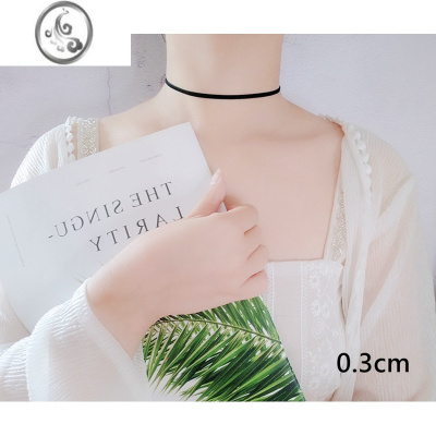 JiMi经典黑色丝绒choker项圈男女欧美简约短款颈带chocker 锁骨链颈圈