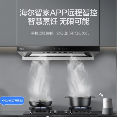 海尔一级能效侧吸式油烟机CXW-358-E900T32U1挥手智控大吸力自旋洗24m³/min