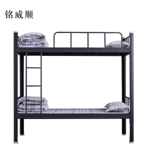 MINGWEISHUN铭威顺铁架床钢木床宿舍床黑色加厚型2000X1200含床板