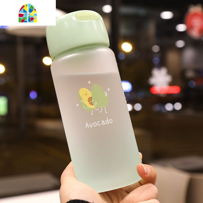 水果耐热玻璃杯小清新便携可爱磨砂学生森系个性简约女水杯子创意文艺 FENGHOU