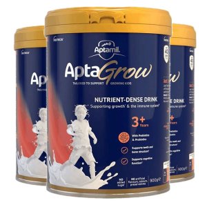 海外直邮-3罐装-进口澳洲Aptamil爱他美AptaGrow儿童成长奶粉3+段900g/罐(3-6岁)偏食挑食成长奶粉