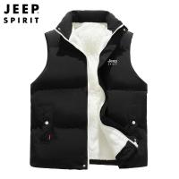 JEEPspirit男装冬季御寒绒毛棉马甲加厚舒适保暖外套9908