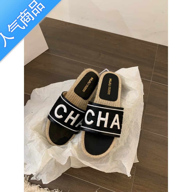 SUNTEK厚底编织小香风渔夫拖鞋女鞋子2023新款夏季外穿休闲凉拖凉鞋