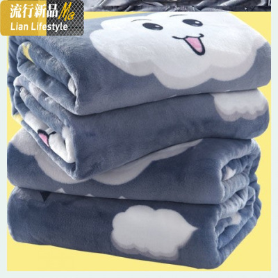 冬季加厚珊瑚毯子办公室午睡小被子毛巾床单人学生宿舍法兰绒毛毯 三维工匠