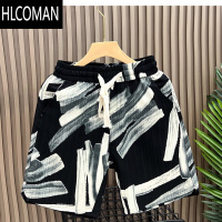 HLCOMAN外穿短裤男夏季2024新款痞帅韩版潮流沙滩裤印花潮青年休闲五分裤