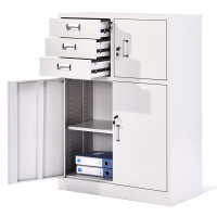 绵冠MIANGUAN矮柜钢制储物柜铁皮柜资料柜文件柜财务办公柜抽屉柜偏三保下节