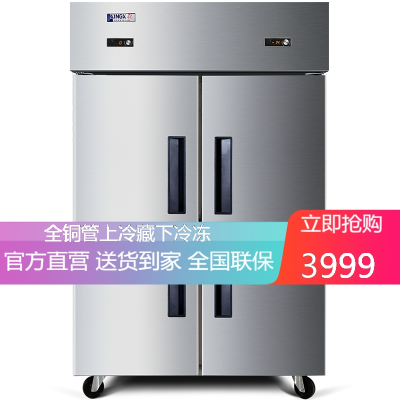 星星（XINGX）BCD-860YA纯铜管商用四门冰柜厨房冰箱六门双门展示柜冷藏立式冷冻冰柜对开门不锈钢保鲜双温冷柜