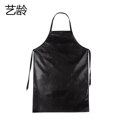 艺龄 防水防油皮革围裙 黑色均码 1件