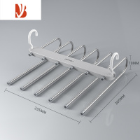 三维工匠折叠裤架伸缩多多层裤子衣架家用魔术裤夹衣柜收纳器裤挂架