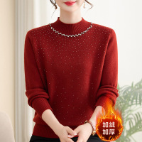 新款女装加绒保暖针织妈妈装上衣女洋气中老年人衣服大码40-60岁