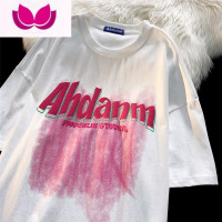 七斓vintage美式复古涂鸦t恤男设计感小众oversize无性别潮牌街头短袖