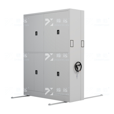 臻远ZY-MJJA-02 手摇密集架移动档案柜钢制轨道密集柜 通双节 一列二组