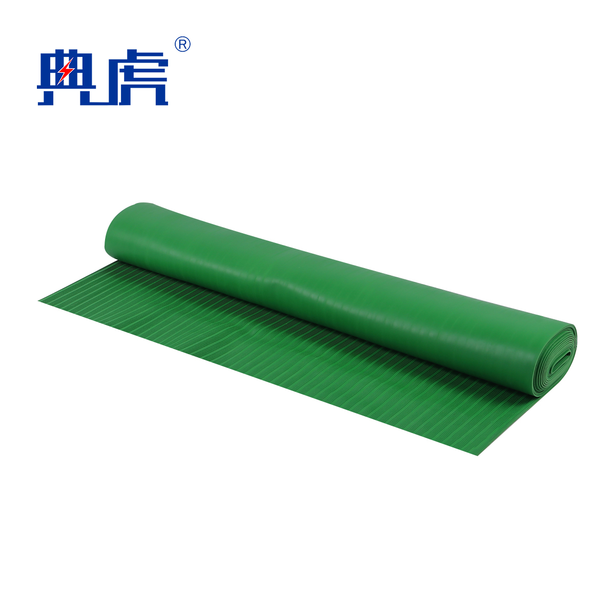 典虎 绝缘橡胶板 绿色条纹 6kv 10米*1米*3mm 卷