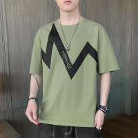 夏季新款男士短袖T恤青少年休闲宽松帅气百搭衣服男