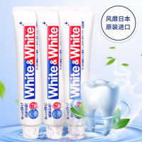 日本狮王White大白牙膏成人含氟亮白防蛀去渍牙垢薄荷味150g*3