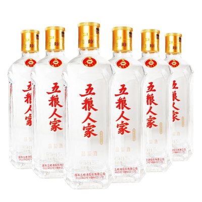 52度五粮液股份出品五粮人家小酒浓香型白酒250ml*6瓶