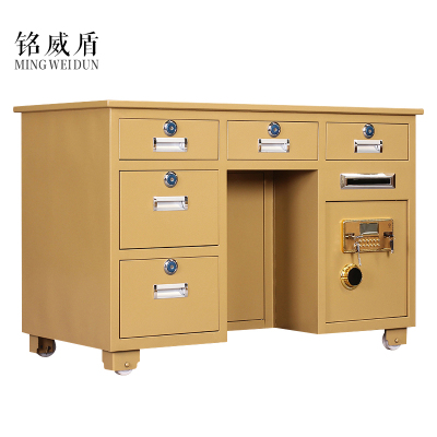 铭威盾全钢保险桌抽屉办公投币财务桌密码保险柜家用电脑一体保险箱