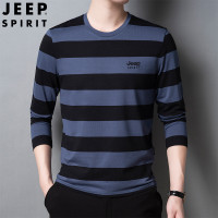 JEEP SPIRIT长袖T恤男条纹休打底衫闲圆领卫衣时尚潮流秋季