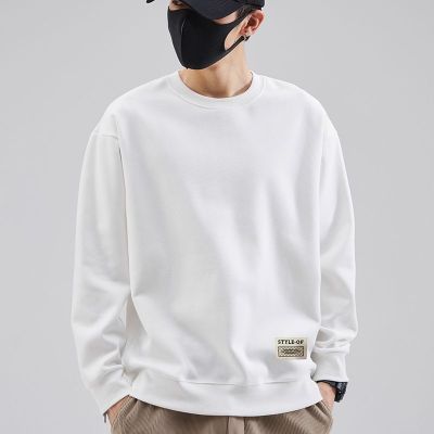 |港风新男士卫衣简约设计感字母车标休闲宽松圆领套头长袖