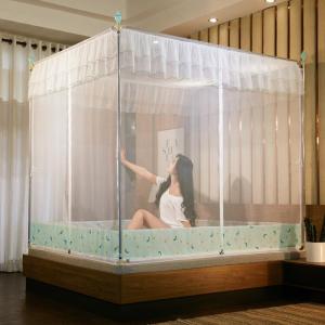 家柏饰(CORATED)蚊帐三开拉链坐床式1.5米1.8m床蒙古包方顶公主风蚊帐双人家用