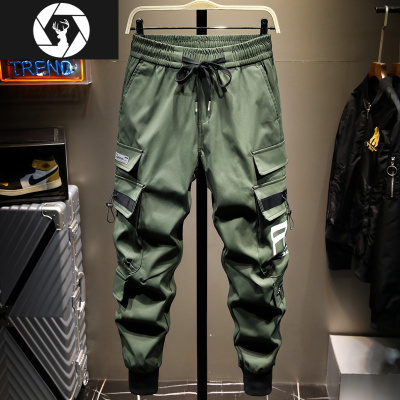HongZun秋冬季香港潮牌工装裤男束脚男士休闲长裤子男宽松百搭学生多口袋工装制服