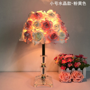 苏宁放心购 水晶台灯卧室床头灯创意婚庆婚房长明灯欧式温馨玫瑰花结婚