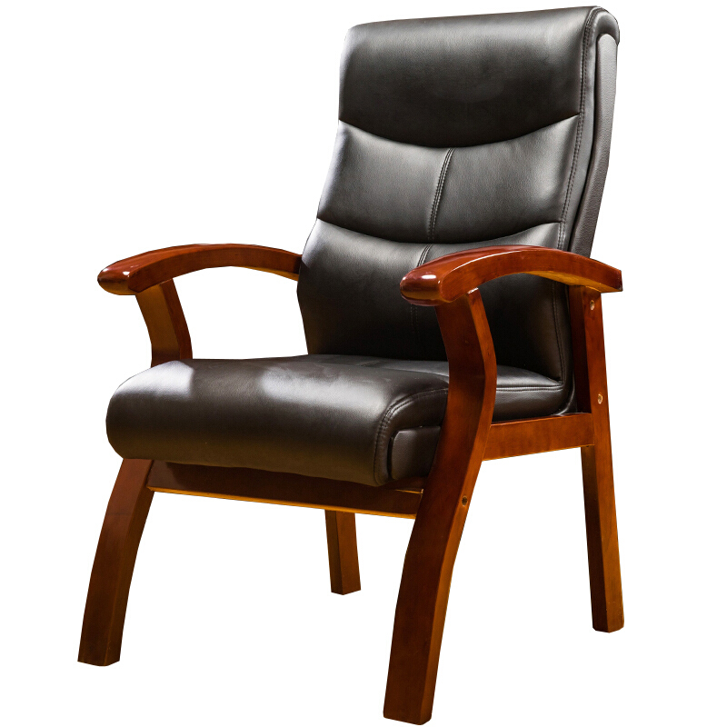 全简办公椅老板椅实木四角麻将椅会议椅黑色