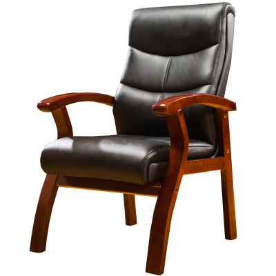 全简办公椅老板椅实木四角麻将椅会议椅黑色