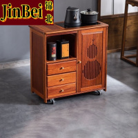 锦北实木移动茶水柜茶桌边柜泡茶台烧水壶一体边柜单门三抽防烫电器