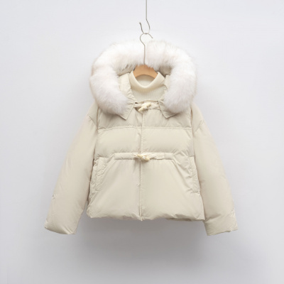 新羽绒服连帽加厚狐狸毛羽绒服女大毛领冬季时尚防寒保暖