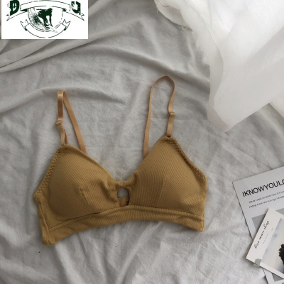 HLCOMAN春秋韩版法式三角杯平胸内衣薄款文胸无钢圈裹胸性感胸罩学生女士胸罩