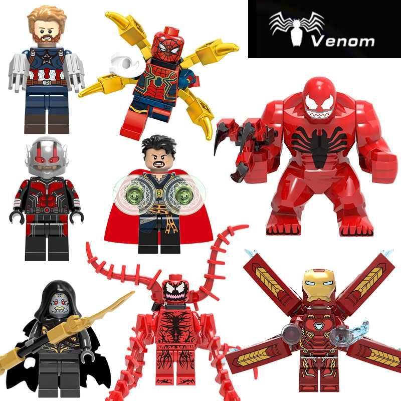 积木拼装玩具新年我的世界 复仇者联盟3蜘蛛侠人仔毒 新反毒液8款组合