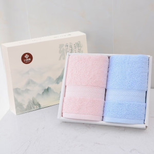 洁丽雅(Grace)抗菌毛巾2条 纯棉毛圈成人加大毛巾柔软吸水 76*35cm (110g)