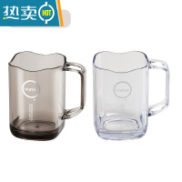 敬平透明漱口杯情侣洗漱杯子便携家用刷牙杯网红款牙缸日系牙刷杯 高级灰+水晶白