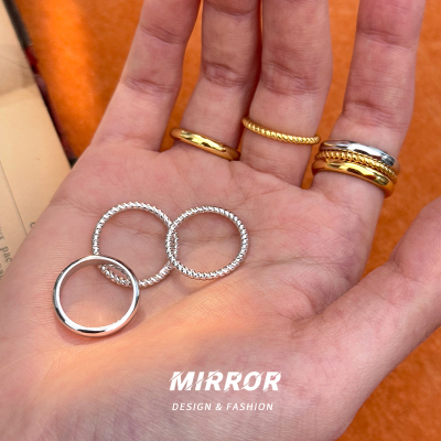 925纯银精工麻花光面戒指女指环尾戒轻奢时尚个性潮流简约送女朋友老婆情人节七夕生日礼物