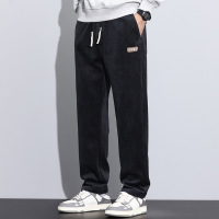 美式阔腿裤男生秋冬宽松抽绳直筒长裤子男士新款运动休闲长裤
