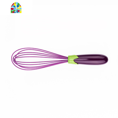 家用硅胶打蛋器 手工手动搅拌器 硅胶手摇打蛋器 搅鸡蛋烘焙工具 FENGHOU 茄子手柄2个套装大号小号