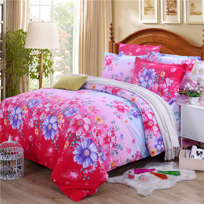 纯棉磨毛四件套1.8米床上用品秋冬季加厚婚庆四件套全棉床单被