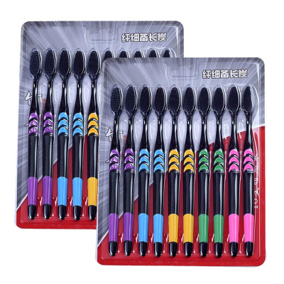 40支装-美钰媄佳韩版竹炭成人软毛牙刷家庭实惠套装10支装101