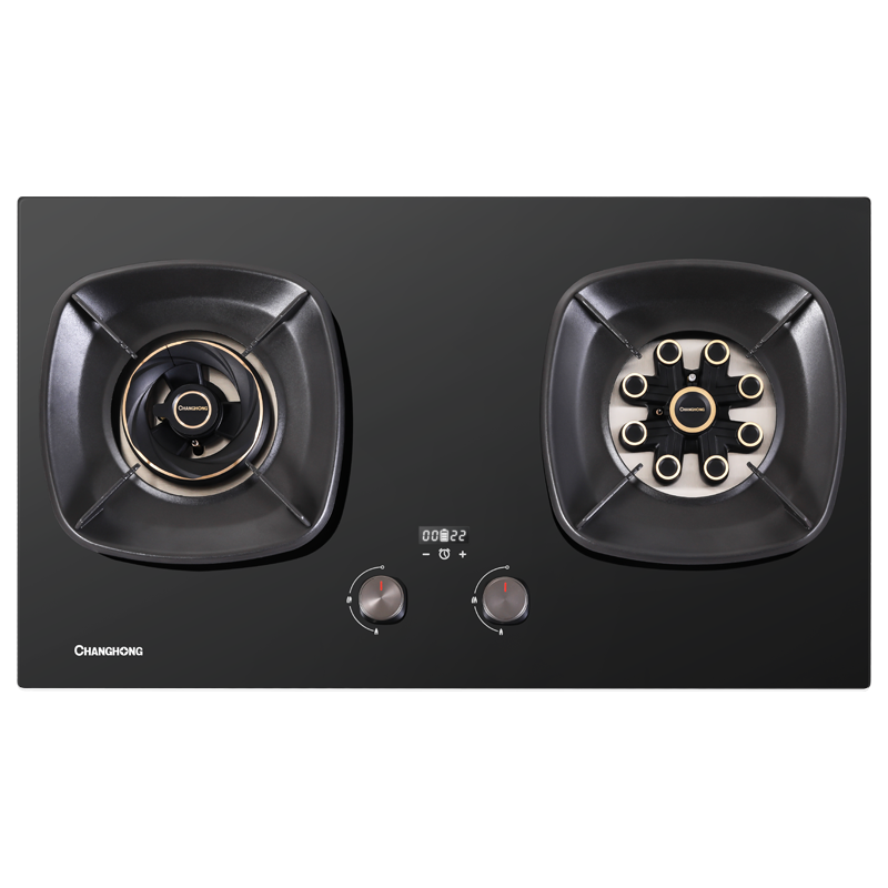 长虹(CHANGHONG)5.2kW猛火一级能效 纯铜火盖九腔直喷聚能炉架 带定时功能天然气12T灶具JZT-B659