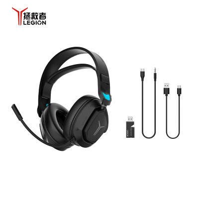 联想(Lenovo)拯救者无线电竞耳机R360 USB7.1声道 2.4G有线无线蓝牙 头戴式游戏耳机带耳麦 适配三角洲