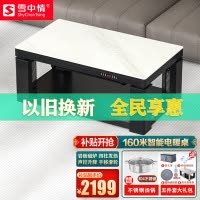 雪中情25款Q25旗舰款160*80CM岩板磁炉防刮桌面电暖桌取暖桌升降取暖茶几电烤桌烤火桌电炉子电暖炉