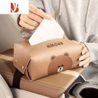 三维工匠车载纸巾盒卡通可爱车内抽纸盒汽车车用纸巾袋创意车上挂式抽纸套 布朗小熊 车载/家用 (普通材质)