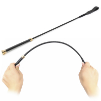 桃色缘 乳房屁股酥麻刺激羽毛棒 夫妻调情蕾丝毛绒挑逗棒 sm情趣用品男女用 细小头金色底座打屁股SP真牛皮拍(61cm)