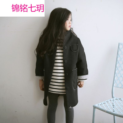 锦铭七玥男童女童风衣韩版童装潮范儿童外套秋冬装复合羊羔毛外套一件代发