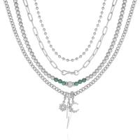 盖尔斯(GUESS)银色水晶星座吊坠多层叠戴statement项链女饰品 cosmicsilvermeta