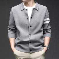 秋冬季新款翻领长袖开衫毛衣男士外套简约休闲百搭针织衫上衣